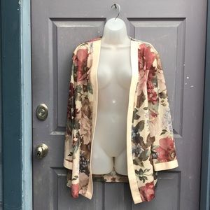 Floral Sheer Kimono Swim Coverup